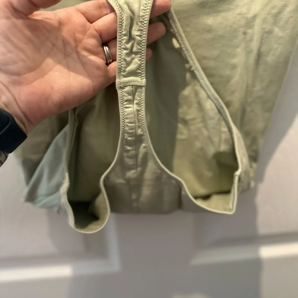 NWOT Everlane XS Green Cap Sleeve Supima Cotton V-Neck Ballet Bodysuit Top